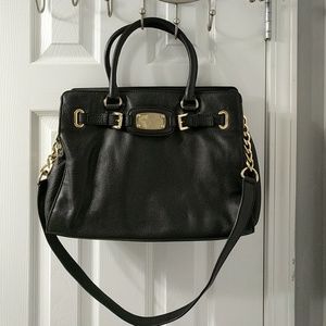 Black leather Michael Kors Hamilton